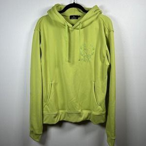 Lonely Ghost Neon Green Hoodie Sweatshirt Size Large Long Sleeve Embroidered